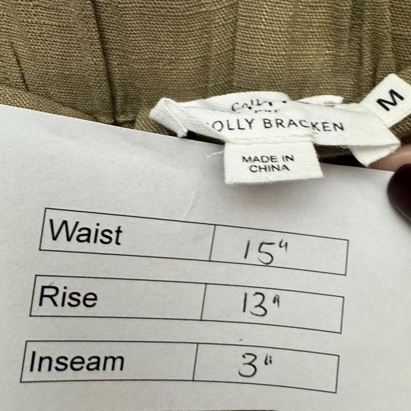 Molly Bracken La Collection Premium Linen Blend Shorts Khaki - Picture 10 of 10